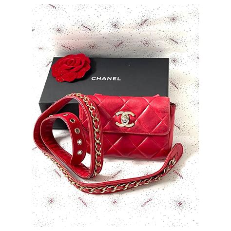 chanel waist bag red|chanel waist bag vintage.